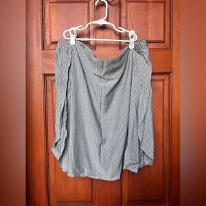 Merona Gray and White Striped Blouse